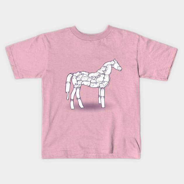 Trojan cat Kids T-Shirt by 1 in 100